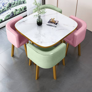 Nordico minimalista MDF Reception ristorante bar tavolo quadrato rotondo 4 posti salvaspazio domestico <span class=keywords><strong>Set</strong></span> tavolo da pranzo - Product Image 4