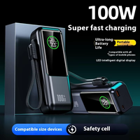 Banco de Energía Portátil para Laptop de 20000mAh con Carga Rápida de 100W, Pantalla LED, Material de PVC, Tecnología GaN y Cable