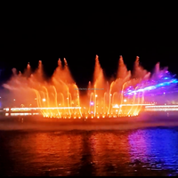 Fontaine musicale extérieure lumineuse DMX512 DEWY, fontaine dansante, fontaine de jardin pour projet de décoration paysagère de piscine