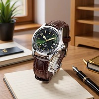 Jam Tangan Pria Terlaris Gaya Abad Pertengahan yang Elegan 41mm untuk Pendaki Gunung dan Olahraga Luar Ruangan dengan Jarum Penunjuk Kuarsa Bercahaya