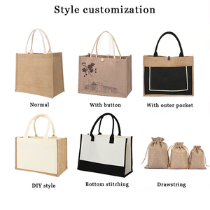 Wholesale Personalized Bridesmaid Party Girls Trip <strong>Gifts</strong> Custom Logo Burlap Jute Tote Shopping Bag - Product Image 2