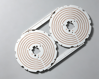 PCB LED circulaire combiné sur mesure OEM en 2 parties, épaisseur 1,5 mm, feuille de cuivre 25 µm, MCPCB circulaire pour panneau LED