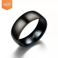 Lancui - Black Titanium Steel Rings for Men