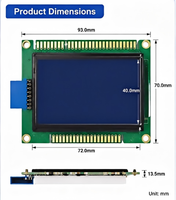وحدة عرض LCD زرقاء مخصصة STN 128*64 شاشة LCD مقطعية COB 3.3 فولت مع إضاءة خلفية LED للعرض الصناعي
