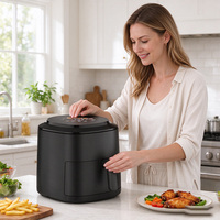 ANBOLIFE OEM Friteuse à air compacte 1000W 2L sans PFAS, boîtier en plastique, revêtement antiadhésif, contrôle numérique, pour la maison, directement de l'usine