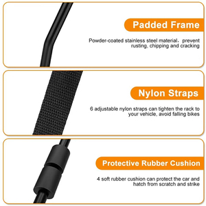 Portabicicletas Universal Plegable para Coche, Soporte para Bicicletas, para Viajes y Transporte, para Hatchback, Sedán y Minivan - Product Image 5