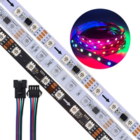Bande LED flexible en cuivre SPI DC24V avec circuit intégré WS2818 5050 30/60/144 LEDs/M RGB, double signal, adressable indépendamment, IP65, Wi-Fi