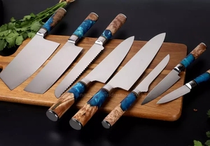 Couteau de chef de cuisine Damas personnalisé de 8 pouces, <span class=keywords><strong>67</strong></span> couches, hachoir à viande, ambidextre, durable, multi-usages, manche en résine - Product Image 3