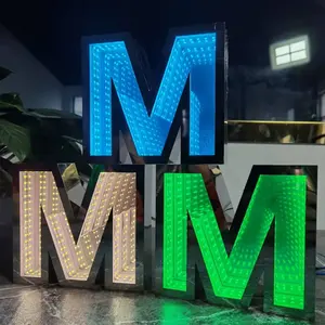 Miroir multi-couches coloré Abyss avec lettres lumineuses LED, panneau d'affichage paysager, tunnel miroir, <span class=keywords><strong>porte</strong></span> transformateur, bureaux, magasins - Product Image 5