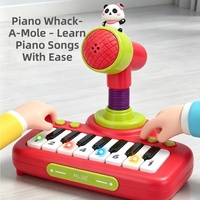 Clavier électronique multifonctionnel interactif pour enfants avec microphone intégré et personnage de dessin animé - Jouet éducatif