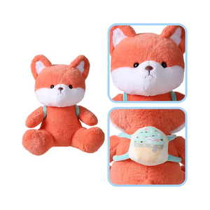 Peluche Personalizzato all'Ingrosso in Cotone PP a Forma di <span class=keywords><strong>Volpe</strong></span> con Zaino, Giocattolo Super Morbido OEM - Product Image 2