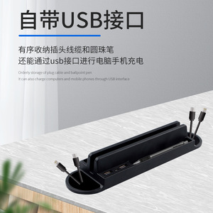 Yingya Desk Clip Holder <b>Multi</b> Functional Screen Clip Pen <b>Socket</b> Cable Organizer Plastic Office Partition Mount - Product Image 3