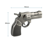 Clé USB haute vitesse USB2.0 USB3.0 en métal, modèle revolver, clé USB créative en forme de pistolet en alliage de zinc, prise en charge de l'impression de logo OEM