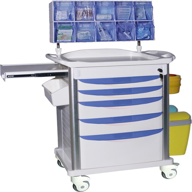 MN-AC005 Mobile ABS Crash Cart Anesthesia Trolley Hospital Drug Cart