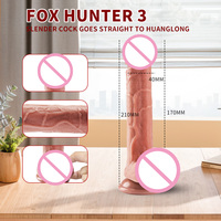 Dildo Grande de Silicona Líquida Realista, 8 Tamaños, Flexible, con Textura de Venas Realista, Impermeable, con Ventosa, Juguete Sexual para Mujeres