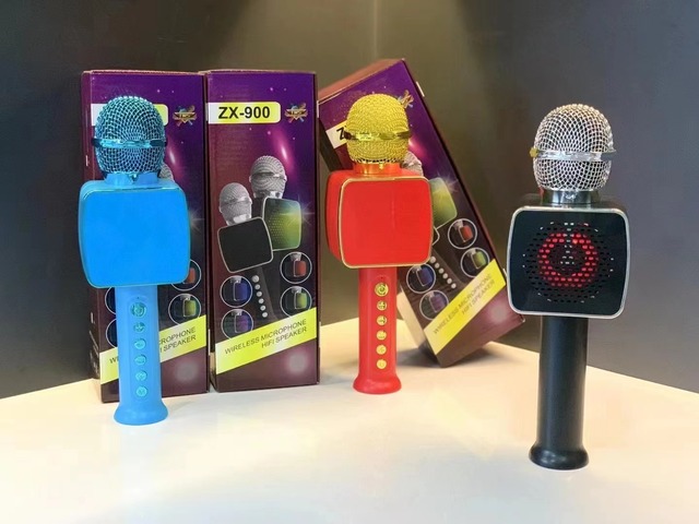 ZX900 Professional Wireless Handheld Microphone LED Light Diamond Style Karaoke Speaker With Wireless Microphone