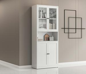 Estantería para Sala de Estar, Dormitorio u Oficina, Librería Moderna Blanca de Lujo Minimalista, Mueble Pequeño con Cristal Antipolvo - Product Image 4