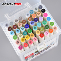 Marqueurs d'art colorés en gros Genvana, marqueurs à double pointe, encre à base d'huile, 60 couleurs, marqueurs de couleur à double pointe pour le dessin