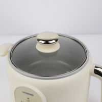 Marmite électrique multifonctionnelle de 20 cm à commande mécanique, économie d'énergie, en acier inoxydable avec revêtement céramique, capacité de 2 L, 600 W, en verre