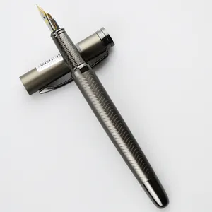 Низкий минимальный заказ, новые стили, античная Роскошная перьевая ручка премиум-класса, серого цвета, металлическая перьевая ручка с индивидуальным логотипом