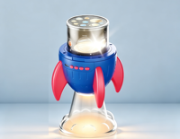 Projecteur de galaxie en forme de fusée avec boîte à musique intégrée, lampe de projection de ciel étoilé pour enfants