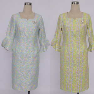 Vestidos Casuales Elegantes de Poliéster de Lujo Premium con Estampado Floral para Mujer, Vestido de Iglesia de Talla Grande con Spandex - Product Image 3