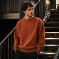 Sweat-shirt fin à manches raglan avec logo personnalisé OEM, fabricant de vêtements de couche intermédiaire en coton peigné 100% premium
