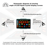 Layar LCD HTC TN/STN 12-Digit, Layar LCD Pompa Dispenser Bahan Bakar, Tampilan Segmen Suhu Operasi Definisi Tinggi