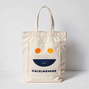 Sac fourre-tout en toile de coton personnalisé avec logo, grande capacité, avec poche et fermeture éclair, sac fourre-tout en toile de coton pour le shopping - Product Image 5