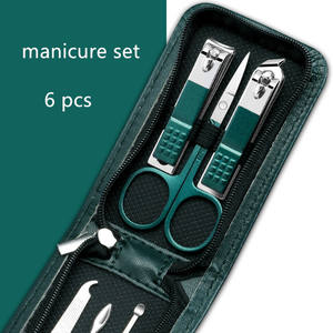 Fabrika sıcak satış manikür seti kişisel bakım tırnak aracı 6 adet siyah yeşil tırnak makası seti - Product Image 5