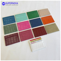 Dompet Kulit Mini 5 Slot Kartu, Tempat Kartu Kulit Horizontal untuk Pengukiran Laser