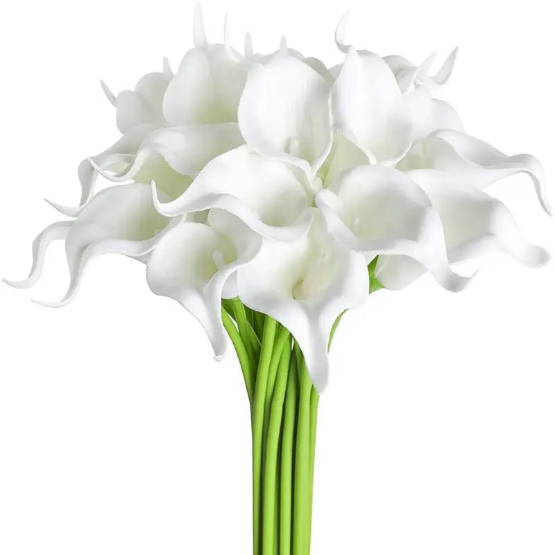 Realistico artificiale Calla Lily Real Touch fiori in lattice Bouquet da sposa per fai da te Bouquet da sposa centrotavola decorazioni per la casa