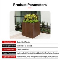 Pot Bunga & Pot Tanaman dari Baja Cuaca Tahan Lama untuk Dekorasi Jalan Urban Luar Ruangan dengan Bunga, Rumput, dan Batu