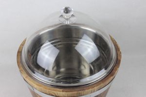 Cubo de Almacenamiento de Alimentos de Madera Ecológico Personalizado con Barnizado Brillante y Tapa de Vidrio para Uso en Supermercados - Tambores, Cubos y Barriles - Product Image 3