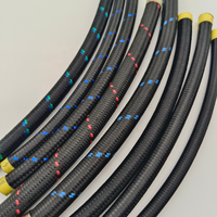 AN4 1/4 AN6 3/8 6AN AN8 1/2 AN10 5/8 Tuyau en nylon tressé en acier inoxydable pour carburant et CPE Ligne de tuyaux tressés en nylon noir SS