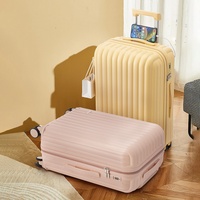 Valise multifonctionnelle 20 pouces pour étudiants, unisexe, haut de gamme, avec roulettes, légère, et serrure à combinaison intégrée.