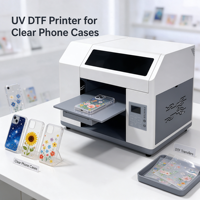 A3 UV DTF Printer Label Transfer CMYKW mesin cetak stiker tinta pernis kristal untuk casing ponsel Mug kustom
