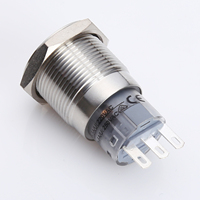 Yimonpow — interrupteur à bouton-poussoir en métal plaqué or, bouton-poussoir de 19mm de haute qualité, CE, RoHS, argent