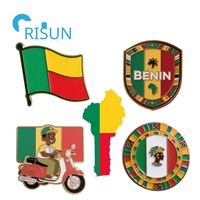 Fabrication métal carte africaine broche broche insigne personnalisé Nigeria Bénin drapeau Bénin carte épinglette insigne