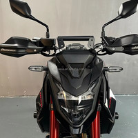 TECO Nouveau Pare-brise Universel Noir pour Moto en Acier Inoxydable 3,0 mm d'Épaisseur pour Kawasaki Z650 ER650 2017-2019 Téléphone Portable GPS