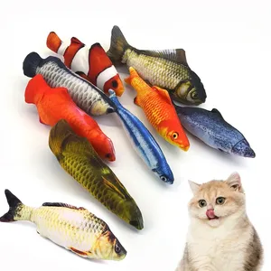 Juguete ecológico para gatos, pez de peluche, almohada de peluche, Simulación interactiva, juguete para masticar mascotas para entrenamiento, entretenimiento, suministros para mascotas - Product Image 1
