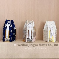 Urne funéraire triangulaire en tissu faite à la main de style japonais pour animaux de compagnie (papillons, chiens, chats, oiseaux) |   Couverture d'urne, articles funéraires