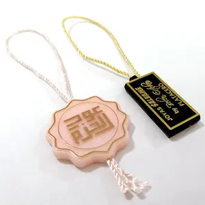 Custom Jewelry Embossed Plastic Tags Labels Seal Watch Tag With Nylon String
