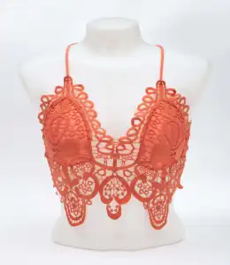 Girls Low-cut Underwear Casual Base Shirt Embroidered Flower Beautiful Back Temptation XX Design Sexy Sling Bra Lingerie