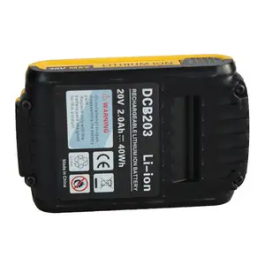 Baterías de repuesto para herramientas eléctricas, gran oferta, 20V, 2.0ah, 18650, amarillo, 1 unidad para Dewalt DCB200, paquete de batería, batería de Taladro Inalámbrico