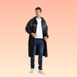 फैशनेबल हल्के वाटरप्रूफ चिंतनशील लंबी ट्रेंच कोट शैली बारिश जो पुरुषों के लिए आउटडोर उपयोग करते हैं - Product Image 3