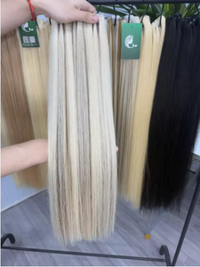 Extensions de cheveux vierges bruts vietnamiens - Mélange synthétique personnalisé, couleur ombrée naturelle, texture lisse et soyeuse - Product Image 2