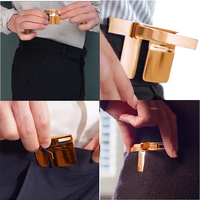 Mini boucle de ceinture invisible en alliage de zinc, clip pliable pour ceinture, boucle de ceinture pour homme paresseux, logo personnalisé