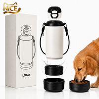 Bouteille d'eau pour animaux de compagnie NicePets, nouvelle, 32 oz, 3-en-1 |   Couvercle à double ouverture en acier inoxydable 304 de qualité alimentaire |   Abreuvoir de voyage anti-fuite pour chien et chat