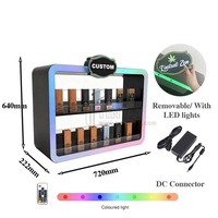 Présentoir de Comptoir en Acrylique pour Cigarettes LED Personnalisées, 2 Niveaux, Vitrine de Tabac, Étagère d'Éclairage pour Cigares, Idéal pour Magasin de Détail